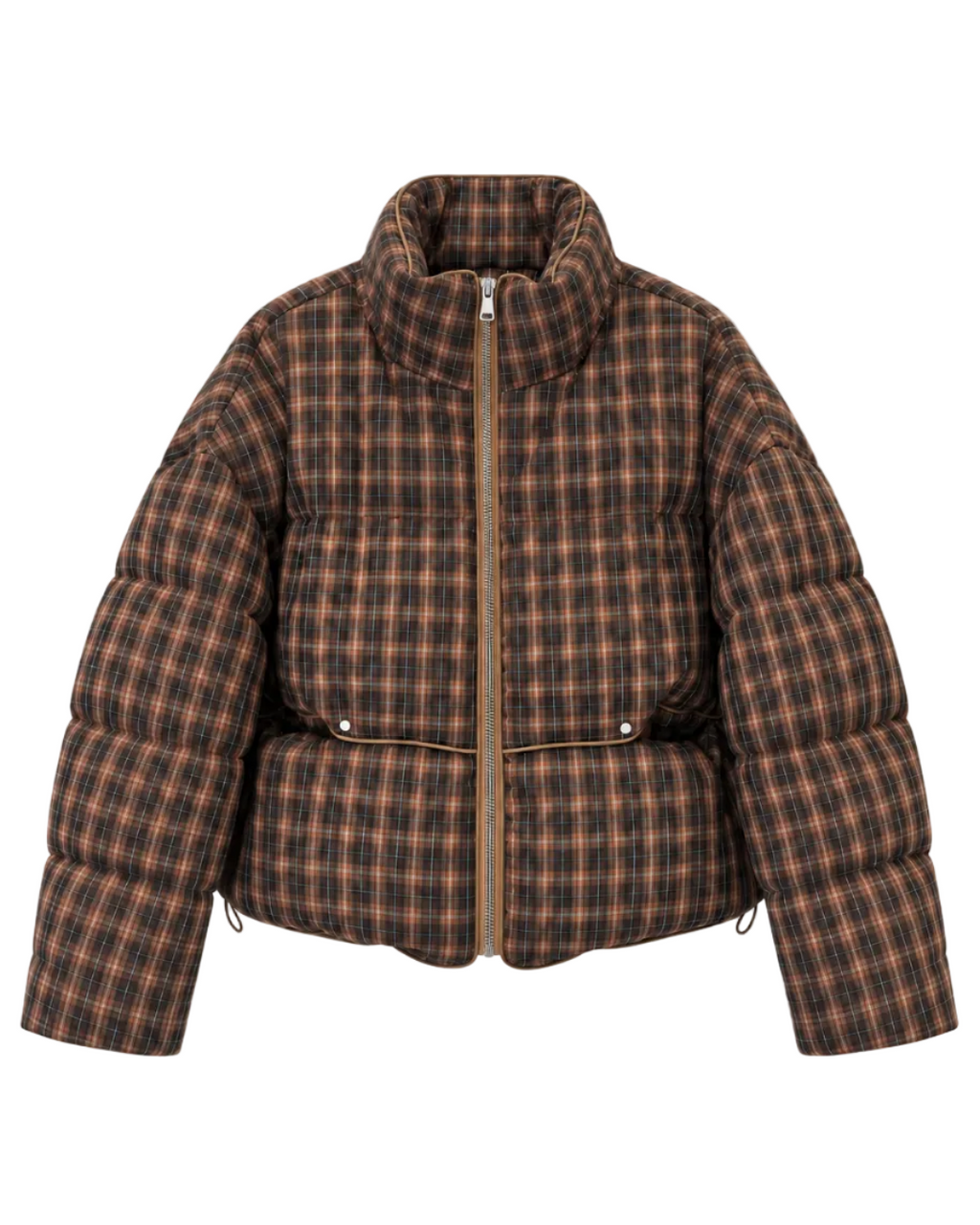 Retro Plaid Puffer Jacket【2colors】