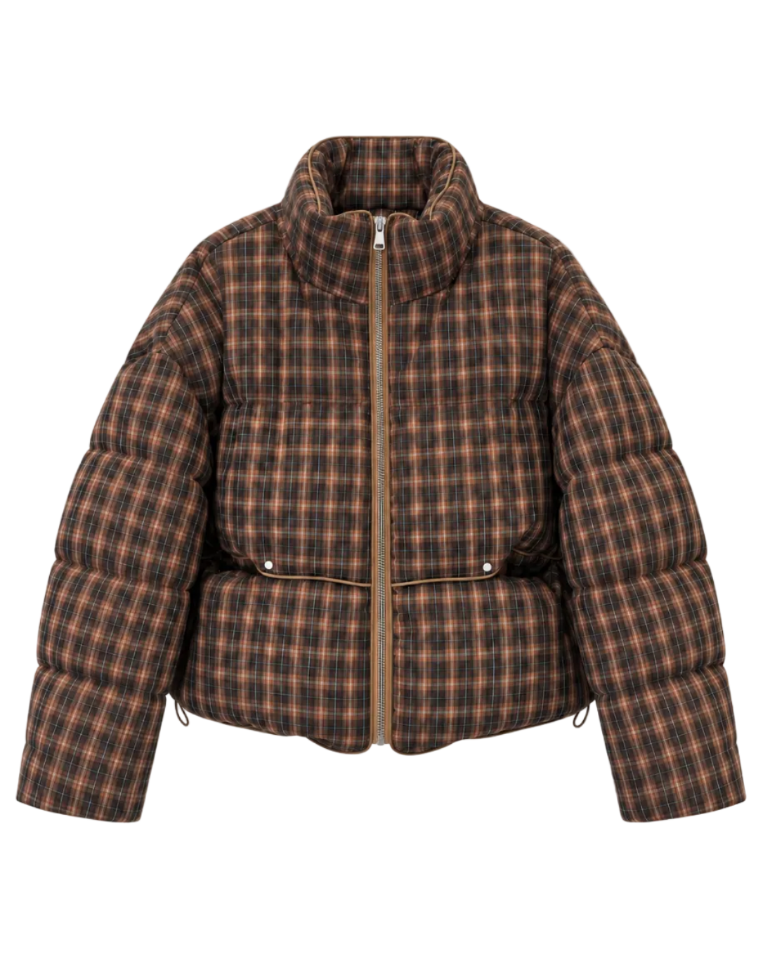 Retro Plaid Puffer Jacket【2colors】