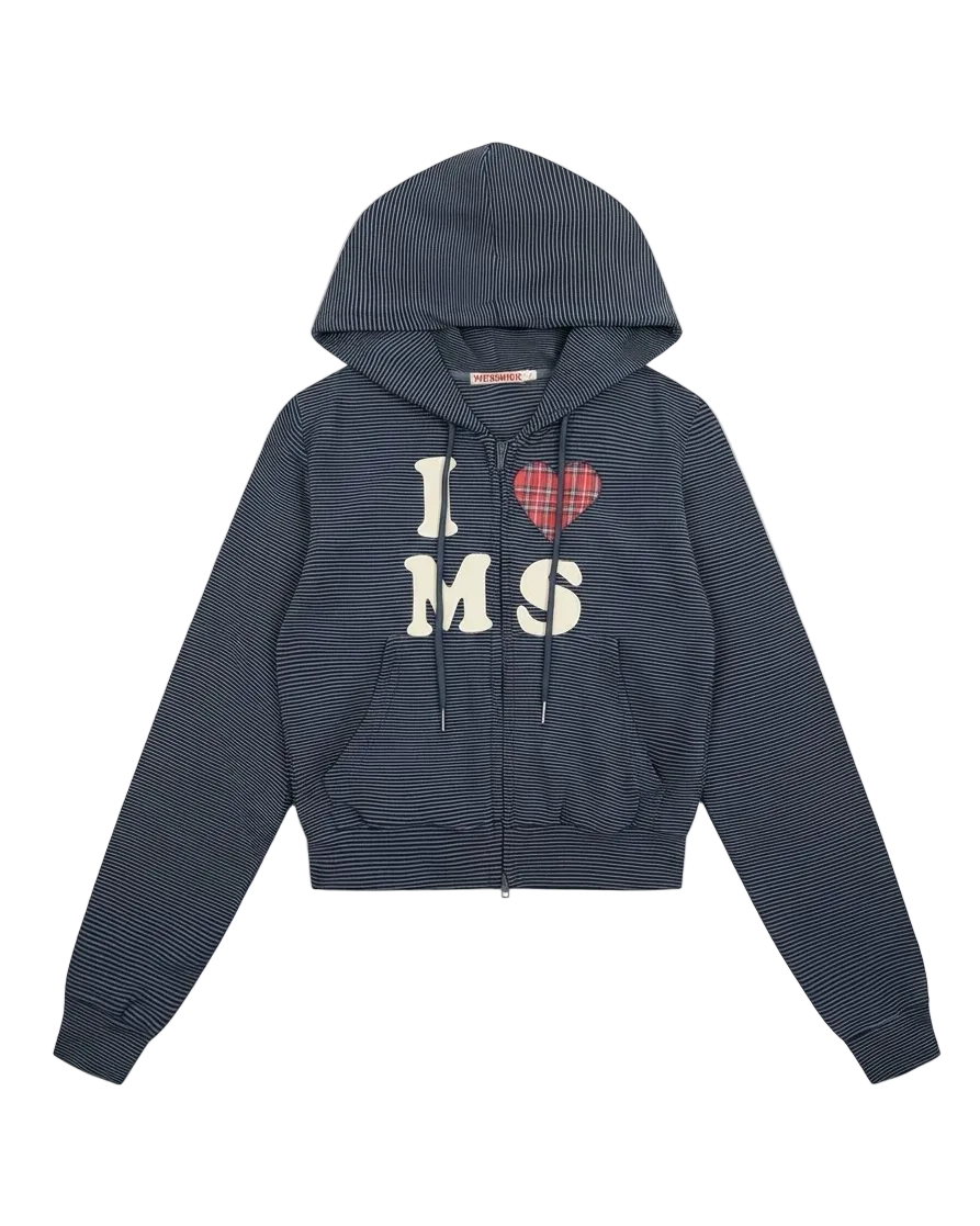 Retro Love Stripe Hoodie 【2colors】