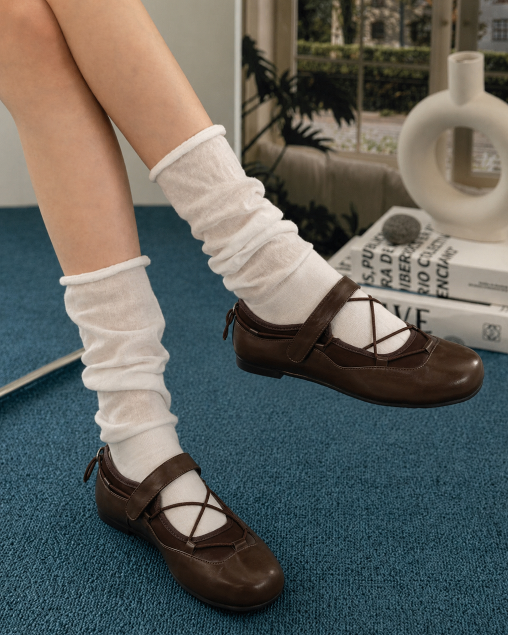 Vintage Cross Strap Mary Jane Shoes