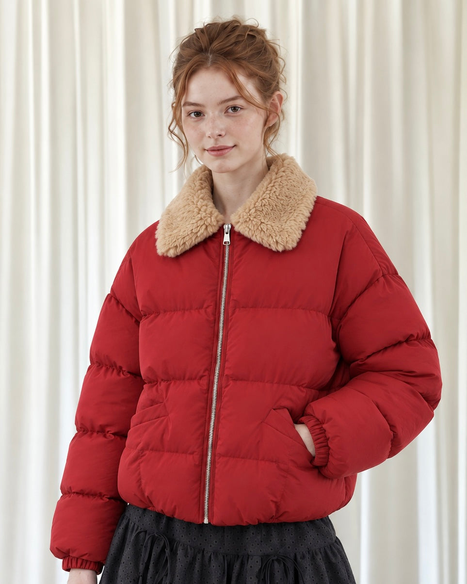 Retro Fur Collar Down Jacket