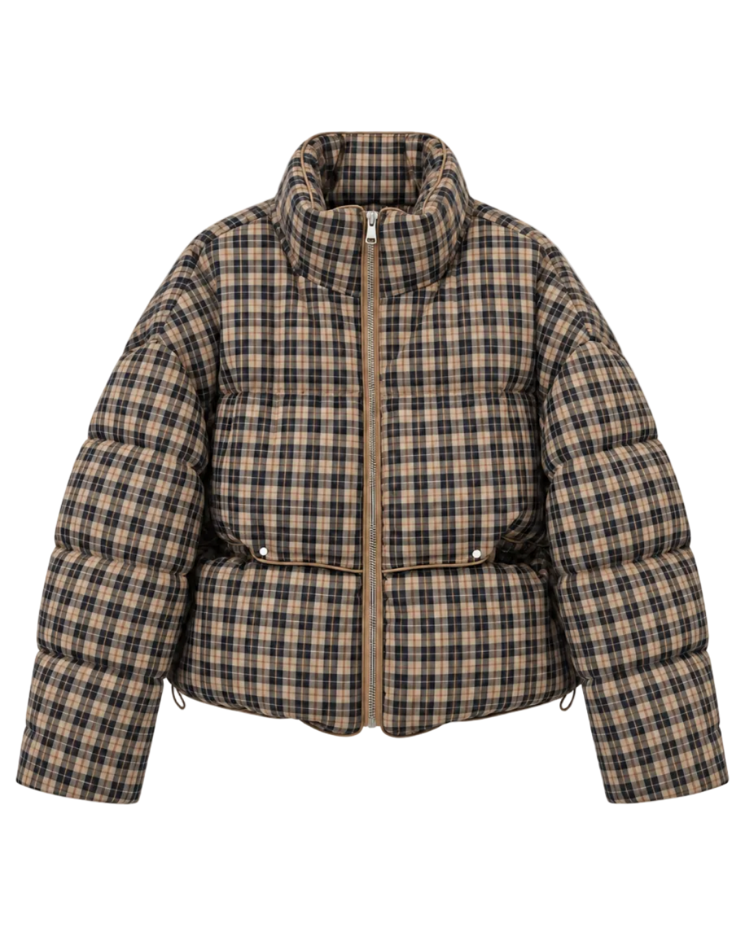 Retro Plaid Puffer Jacket【2colors】