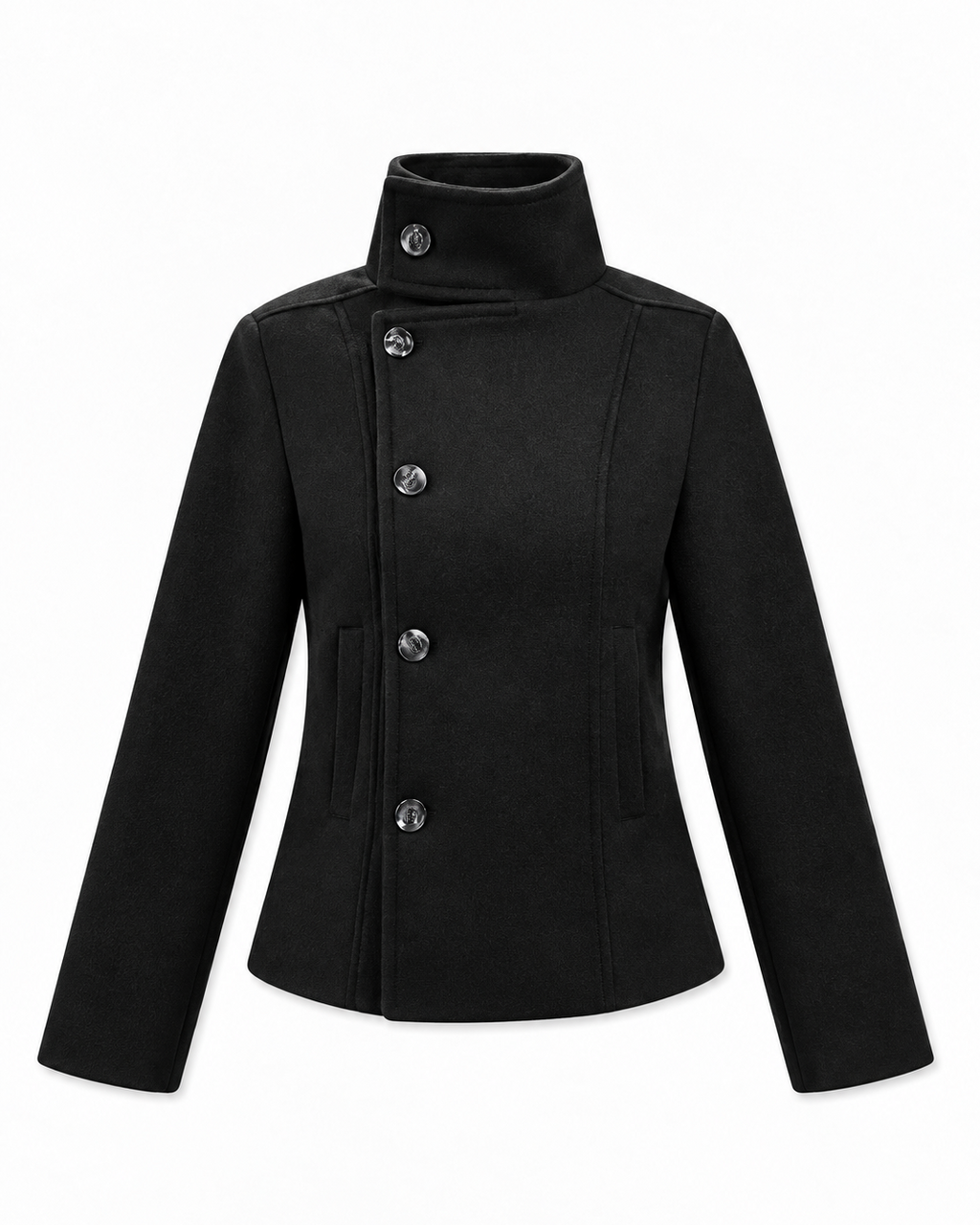 Classic High Neck Short Coat