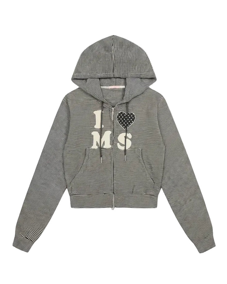 Retro Love Stripe Hoodie 【2colors】