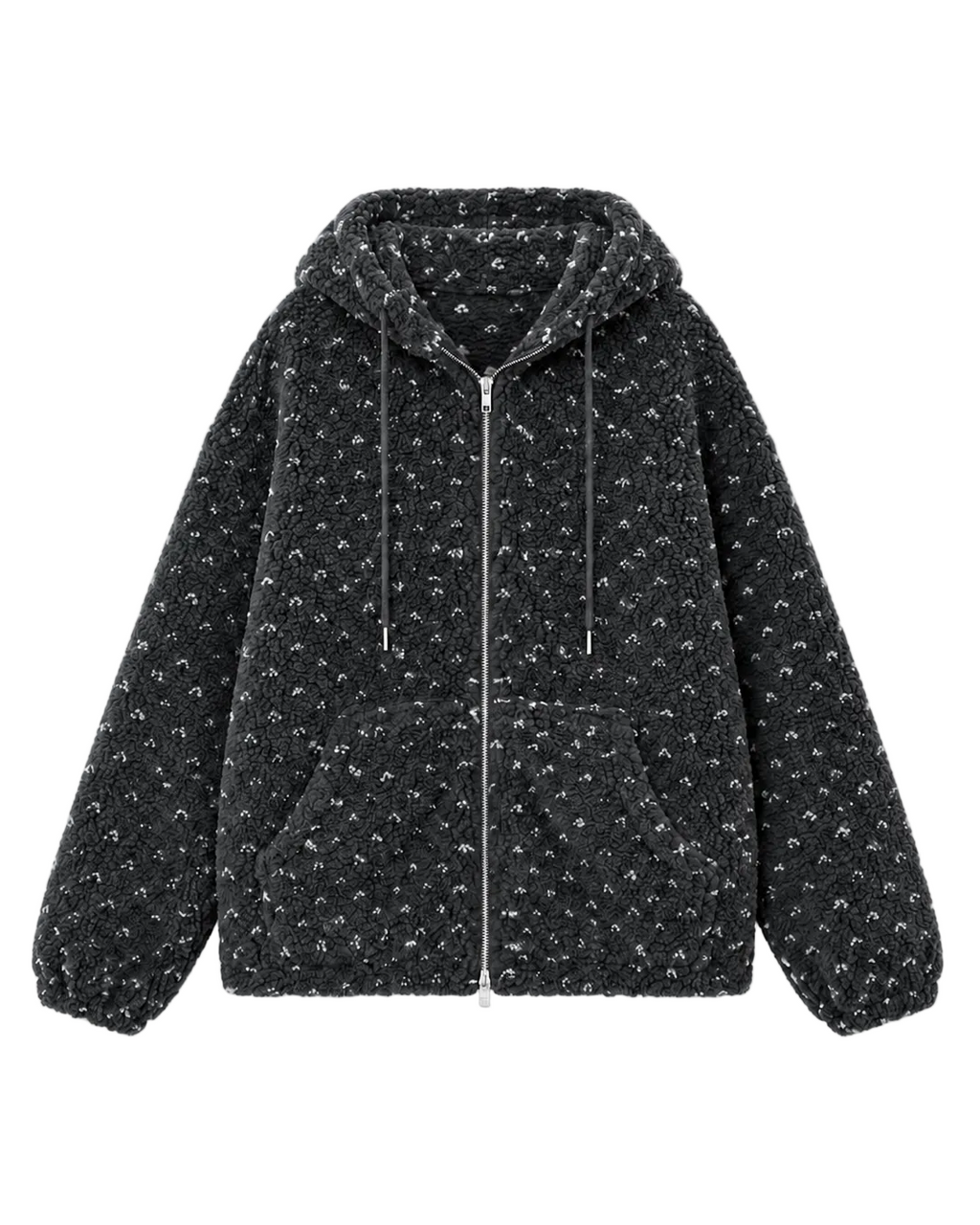 Retro Speckled Boa Zip Hoodie【2colors】