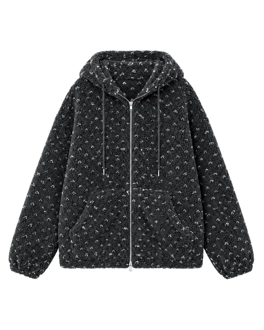 Retro Speckled Boa Zip Hoodie【2colors】