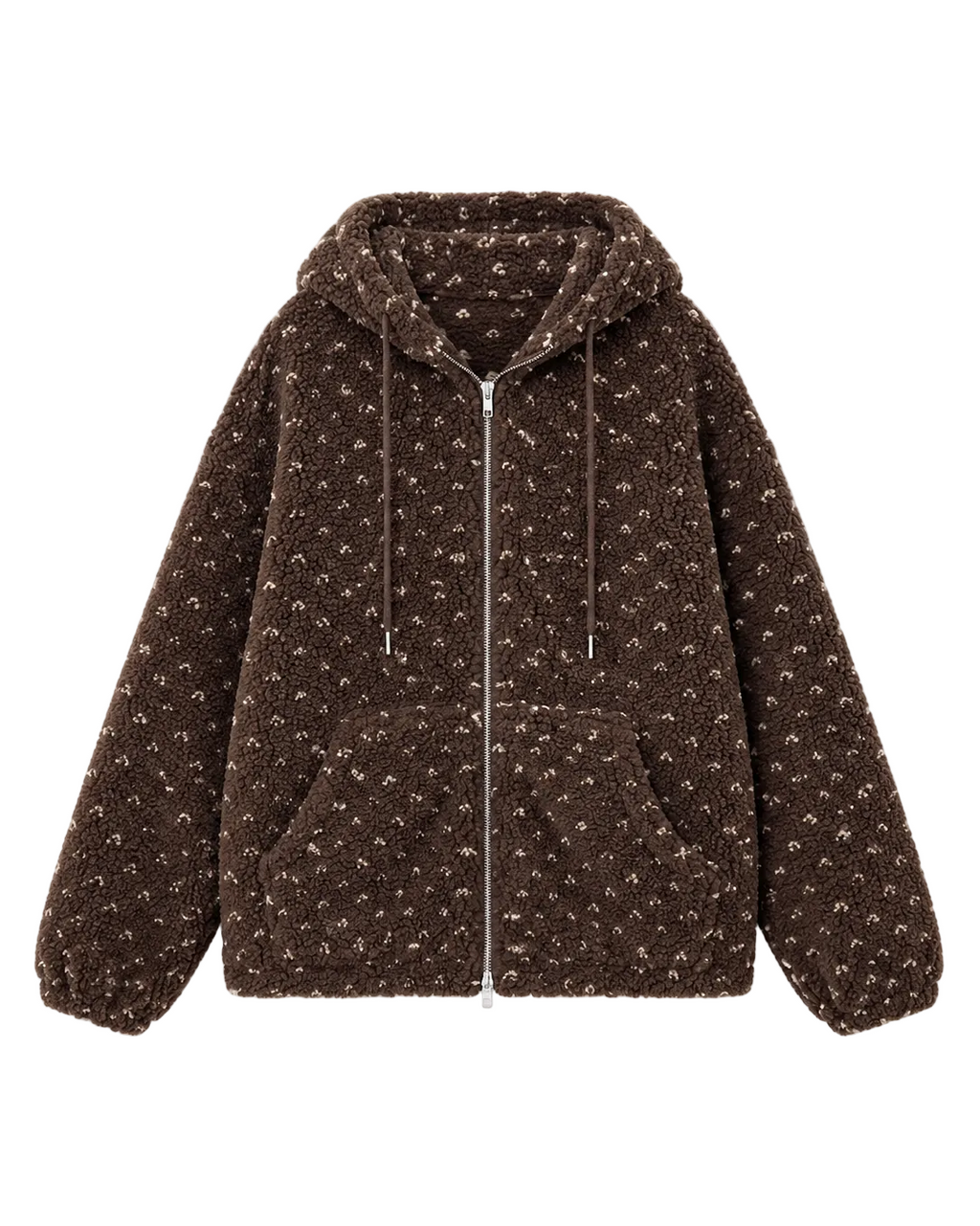 Retro Speckled Boa Zip Hoodie【2colors】