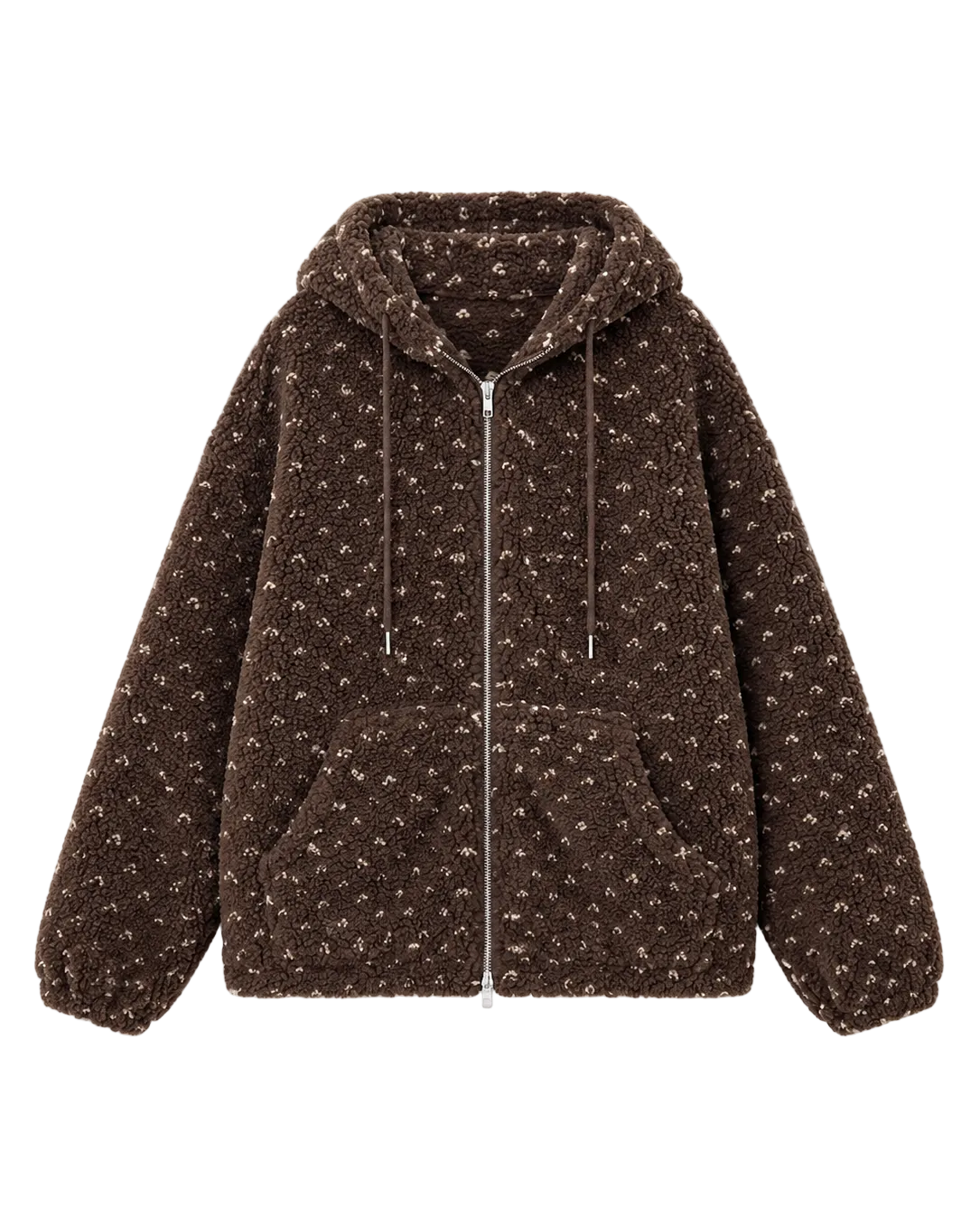Retro Speckled Boa Zip Hoodie【2colors】