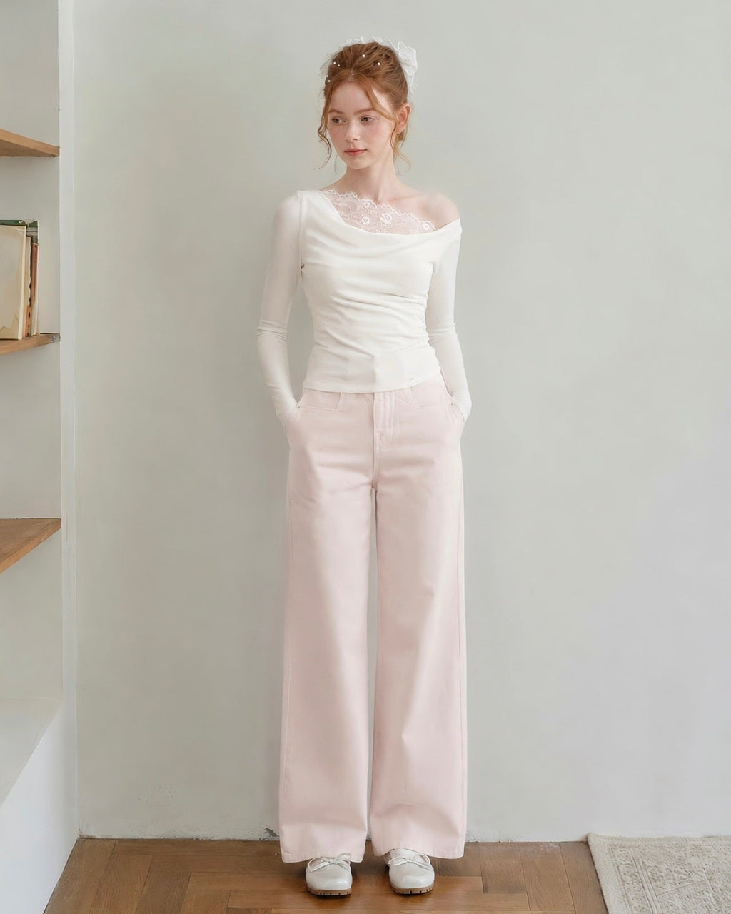 Pastel Ribbon Pocket Pants【3colors】