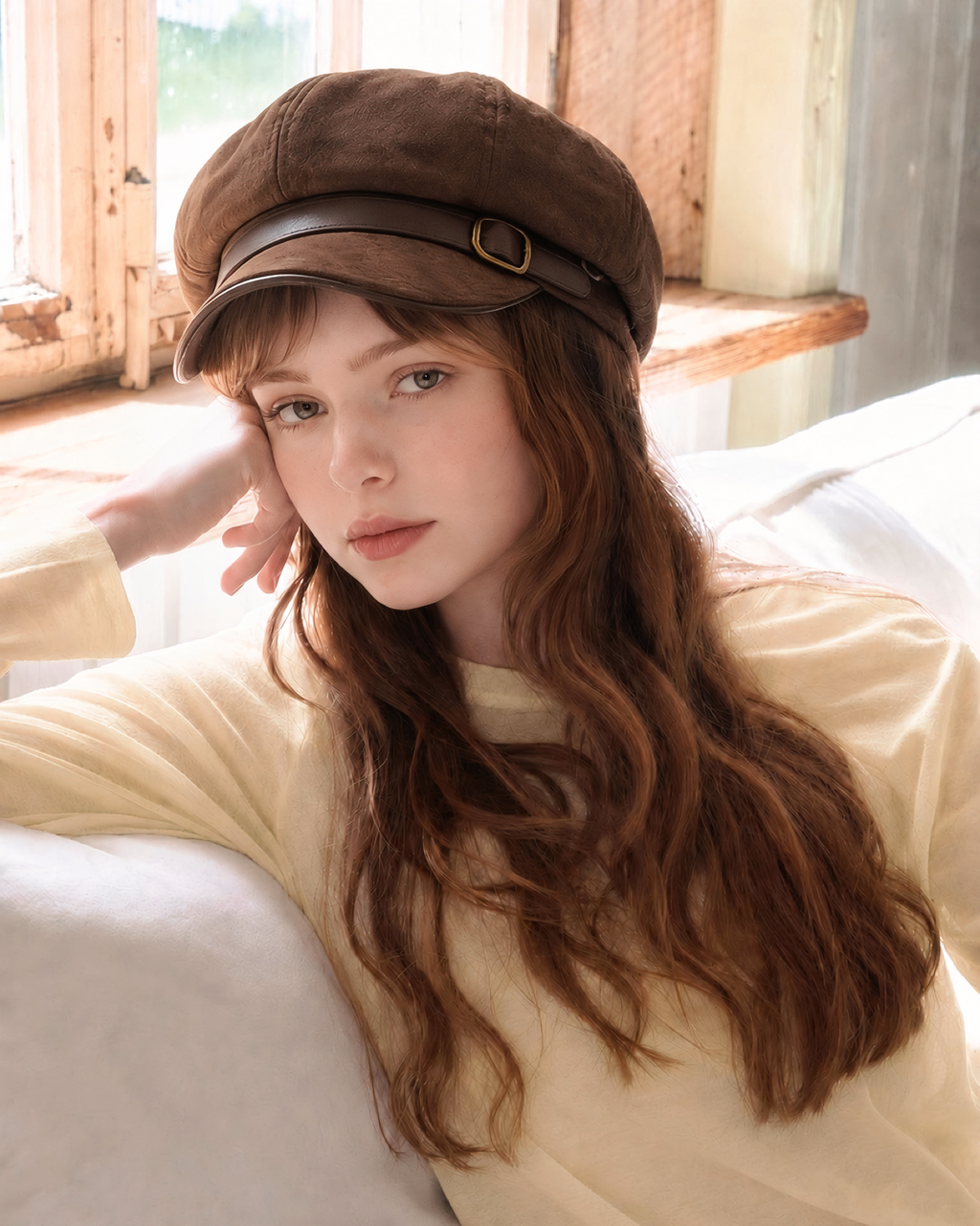 Vintage Suede Buckle Casquette【3colors】