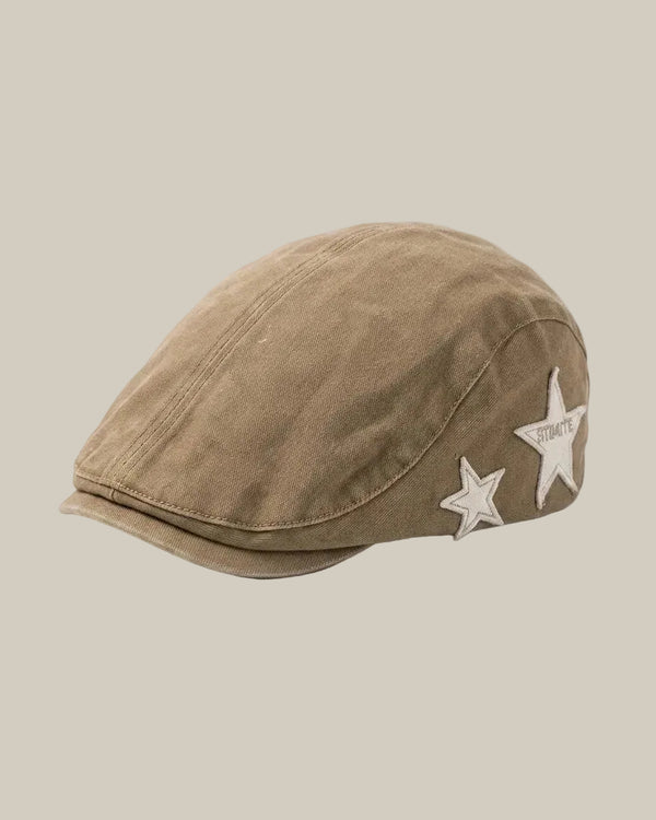 Vintage Star Patch Flat Cap