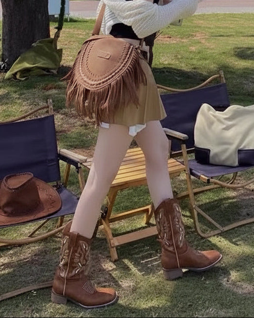 Vintage Embroidery Western Boots