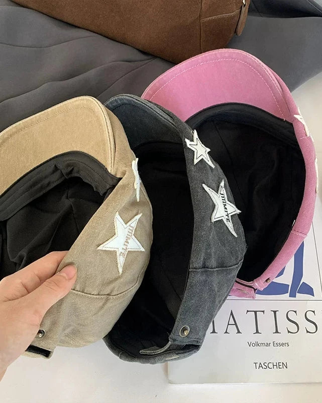 Vintage Star Patch Flat Cap