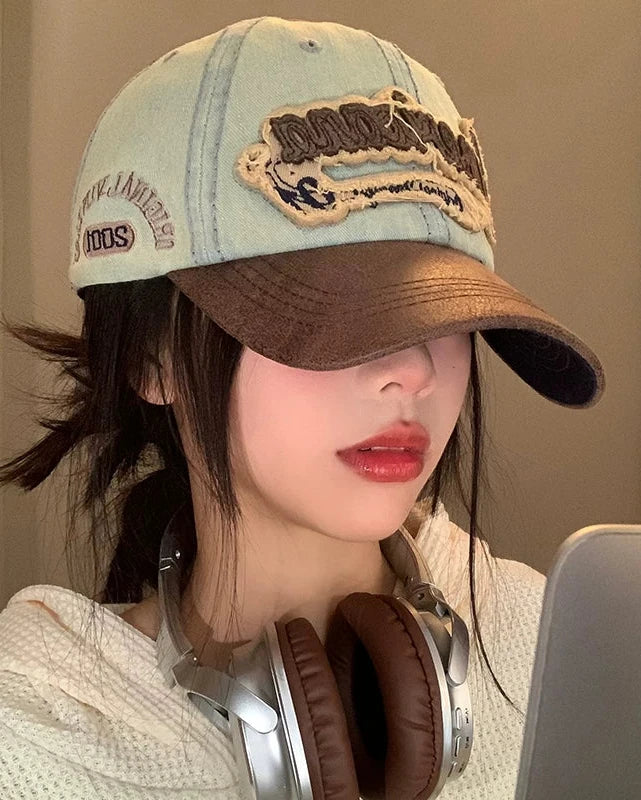 Vintage denim baseball cap