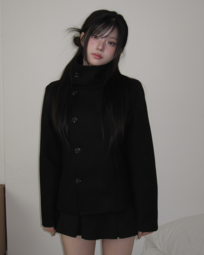 Classic High Neck Short Coat