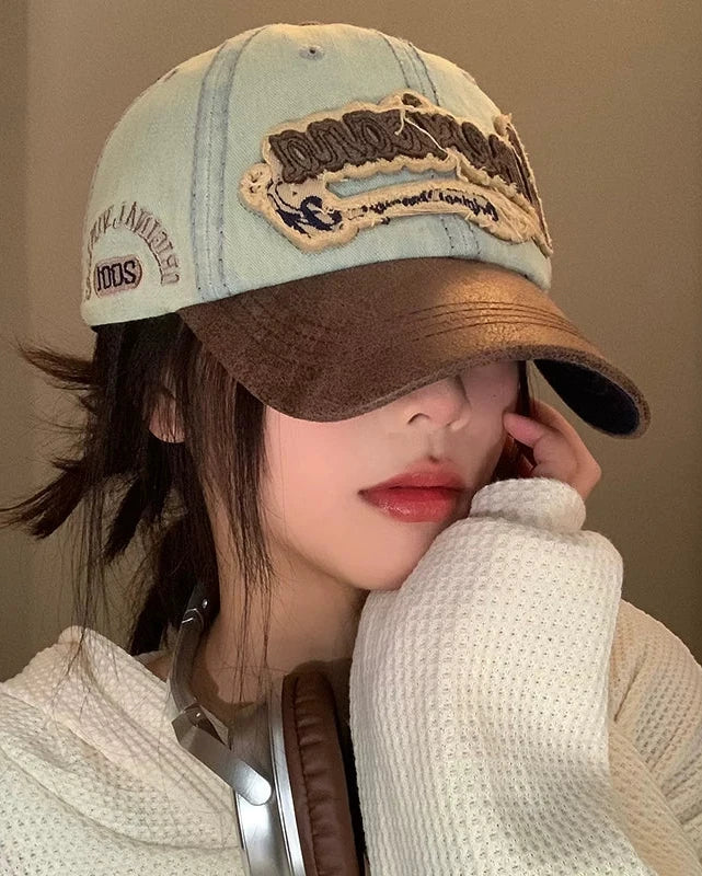 Vintage denim baseball cap