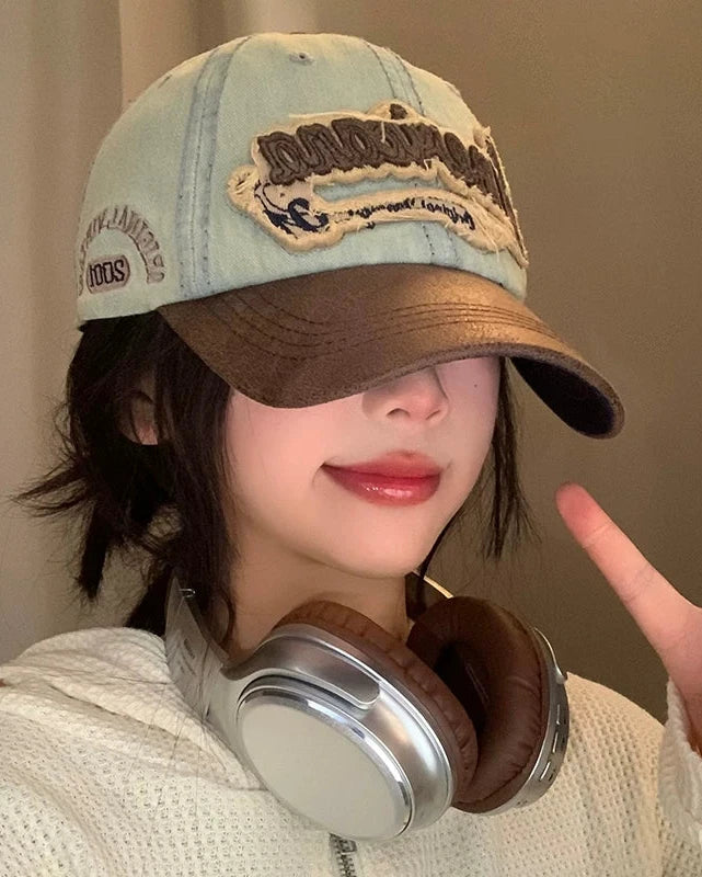 Vintage denim baseball cap