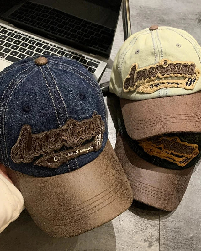 Vintage denim baseball cap
