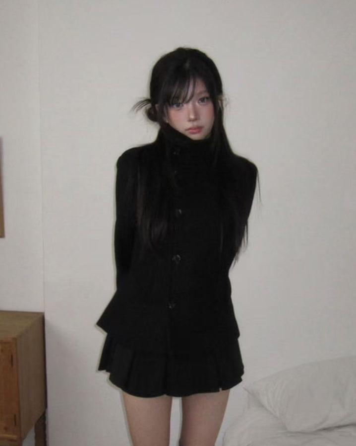 Classic High Neck Short Coat